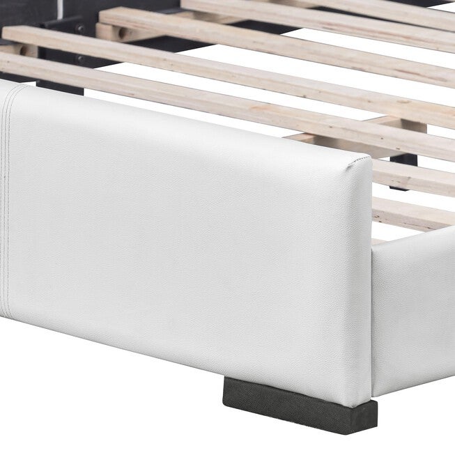 Abbey Platform Bed, Beige, Queen, WHITE, alternate image number 11