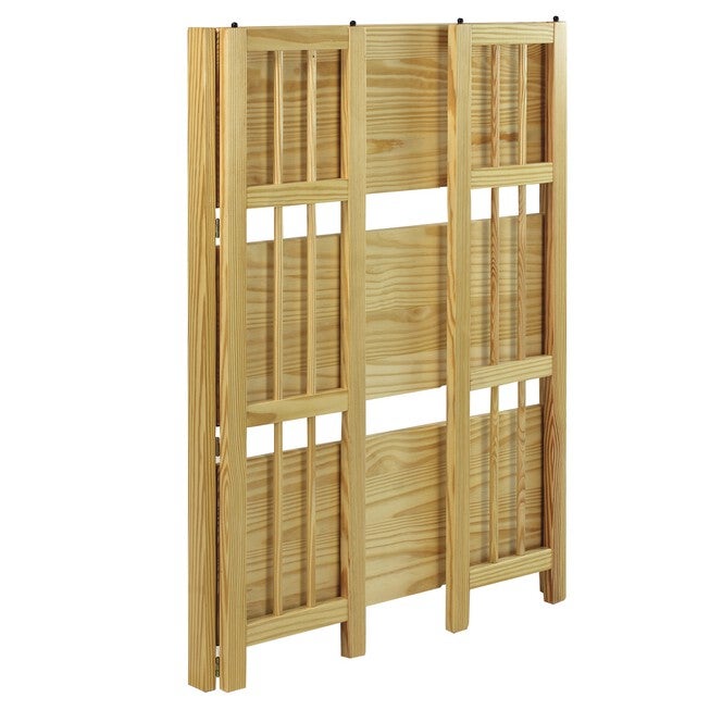 3-Shelf Folding Stackable Bookcase 27.5 inches Wide-Natural, , alternate image number 4