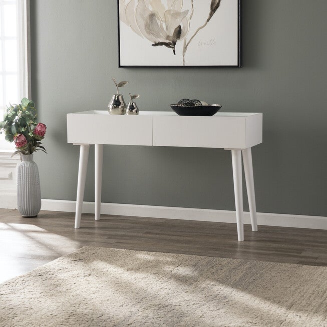 Leverdale Bright White Console Table, WHITE, hi-res image number 0
