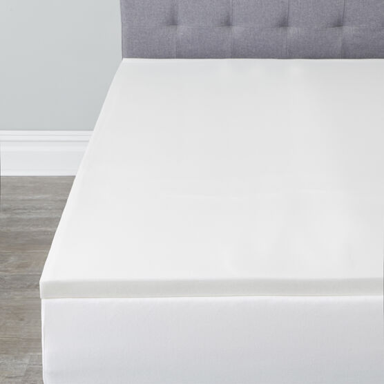 2" Memory Foam Mattress Topper with Cover, OFF WHITE, hi-res image number null
