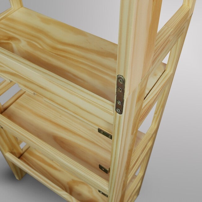 3-Shelf Folding Student Bookcase 20.75 inches Wide-Natural, , alternate image number null