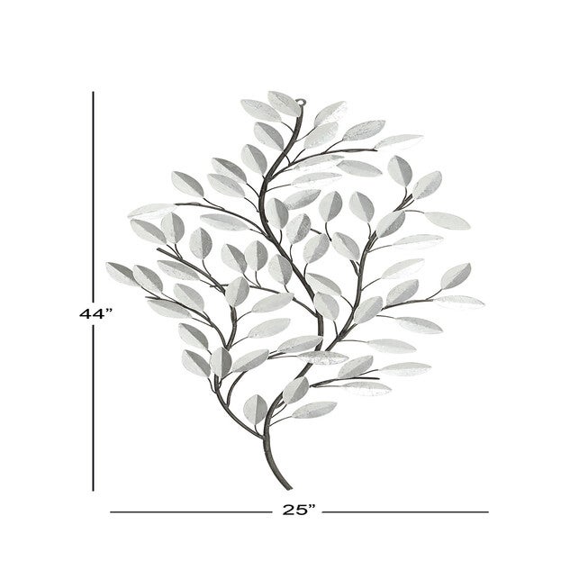 Silver Metal Glam Floral Wall Decor, , alternate image number null