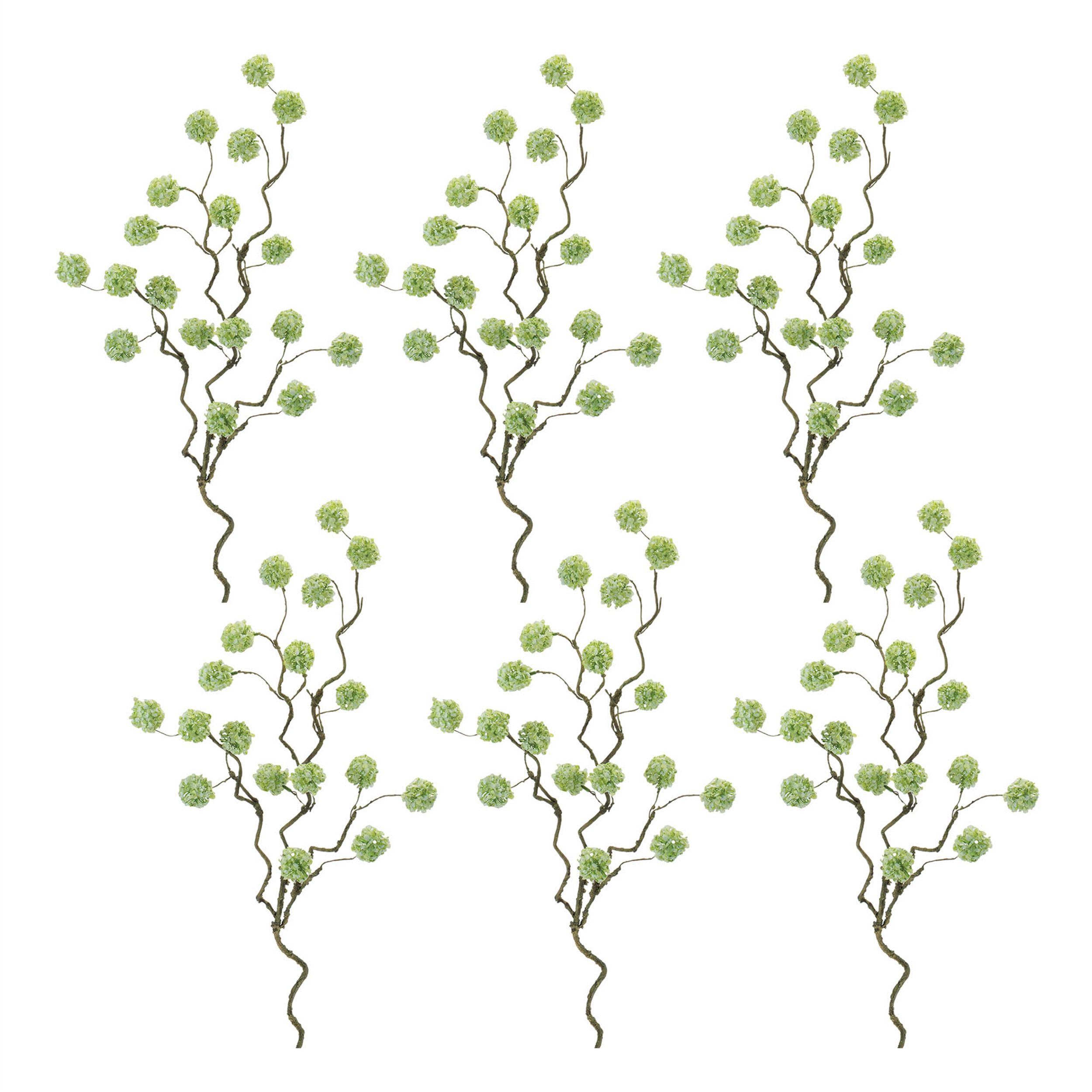Snowball Floral Branch Set of 6, GREEN, alternate image number 2