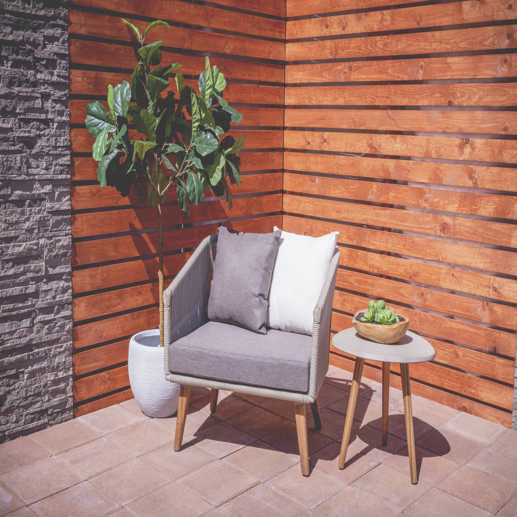 Grey Resin Modern Outdoor Accent Table, , alternate image number 8