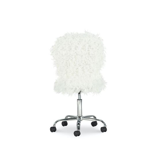 Fulton Faux Flokati Office Chair White, , alternate image number null