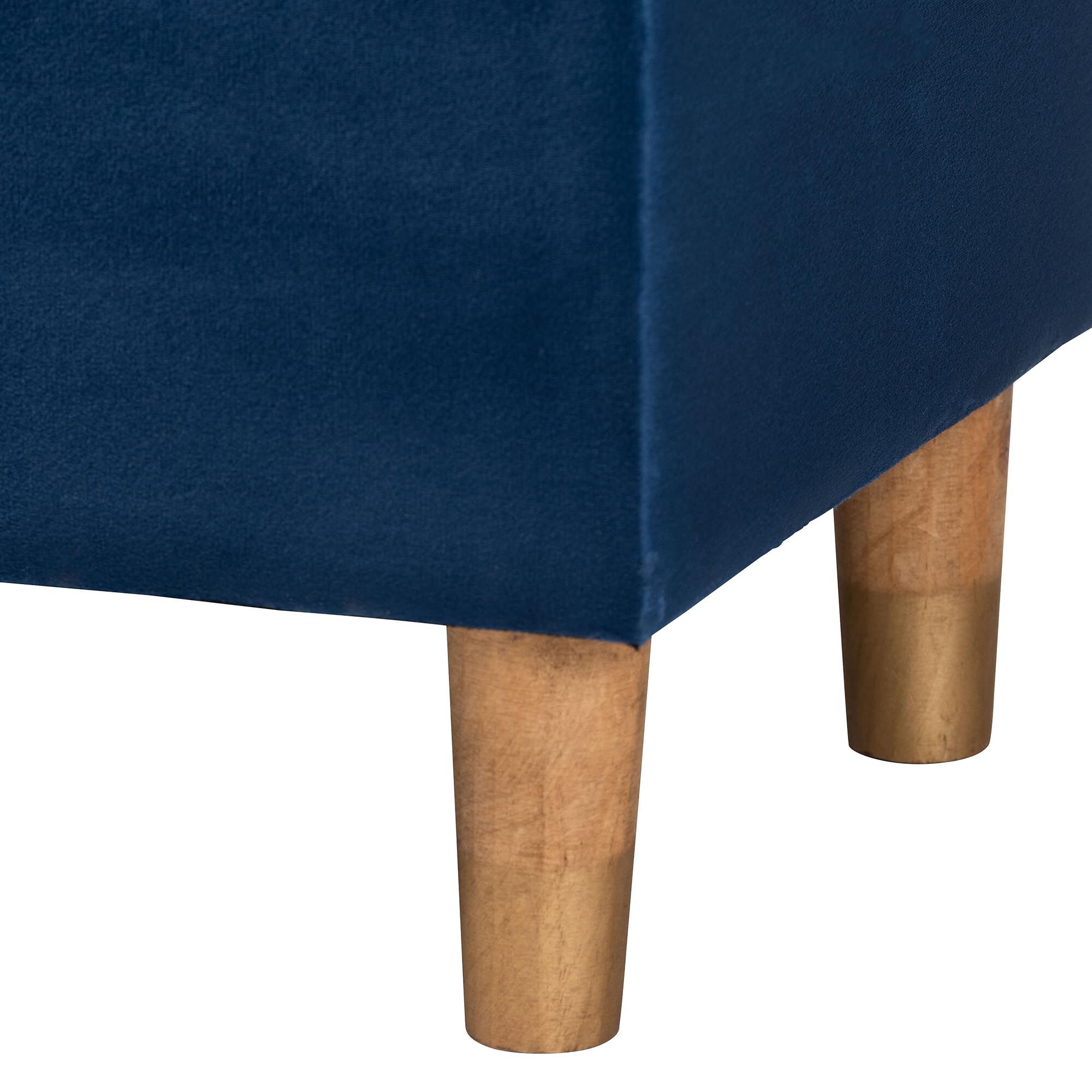 Baxton Studio Elias Modern Navy Blue Velvet Fabric Storage Ottoman, NAVY BLUE, alternate image number 6
