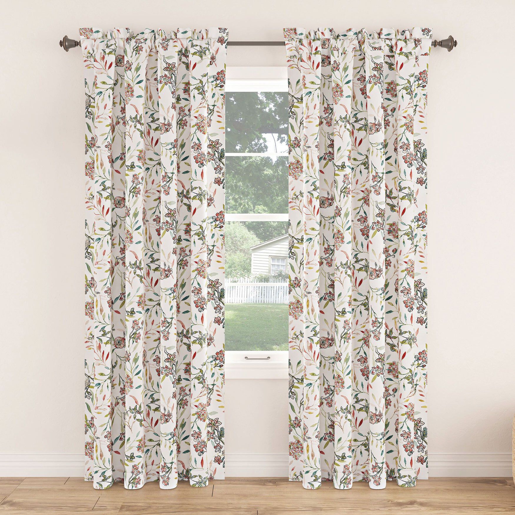 Sun Zero&trade; Lily Garden Textured Rod-Pocket Panel, MULTI, hi-res image number 0
