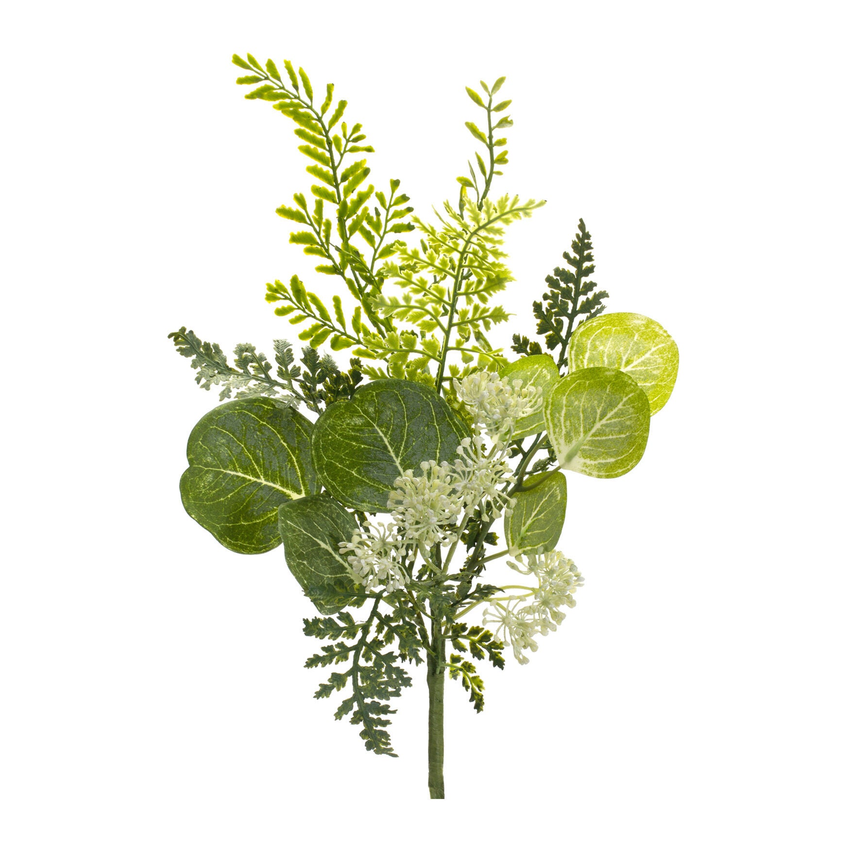 Fern And Eucalyptus Foliage Spray With Queen Anne Accent (Set Of 6), GREEN, hi-res image number 0