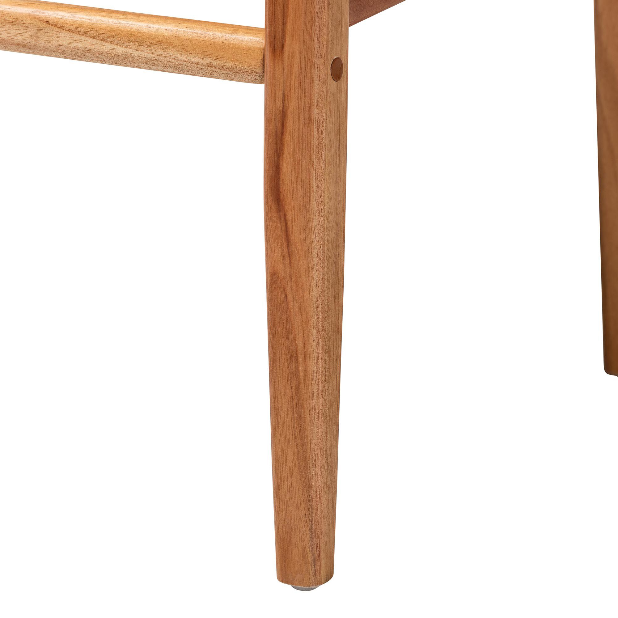 Chatura Natural Rattan and Mahogany Wood 2-Piece Dining Armchair Set, HONEY, alternate image number 5