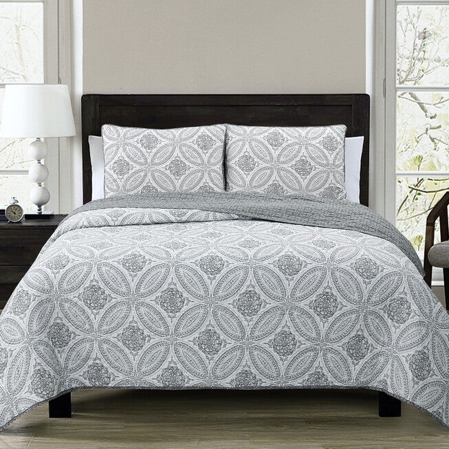 Kenna Quilt Set Quilts, GRAY, hi-res image number 0