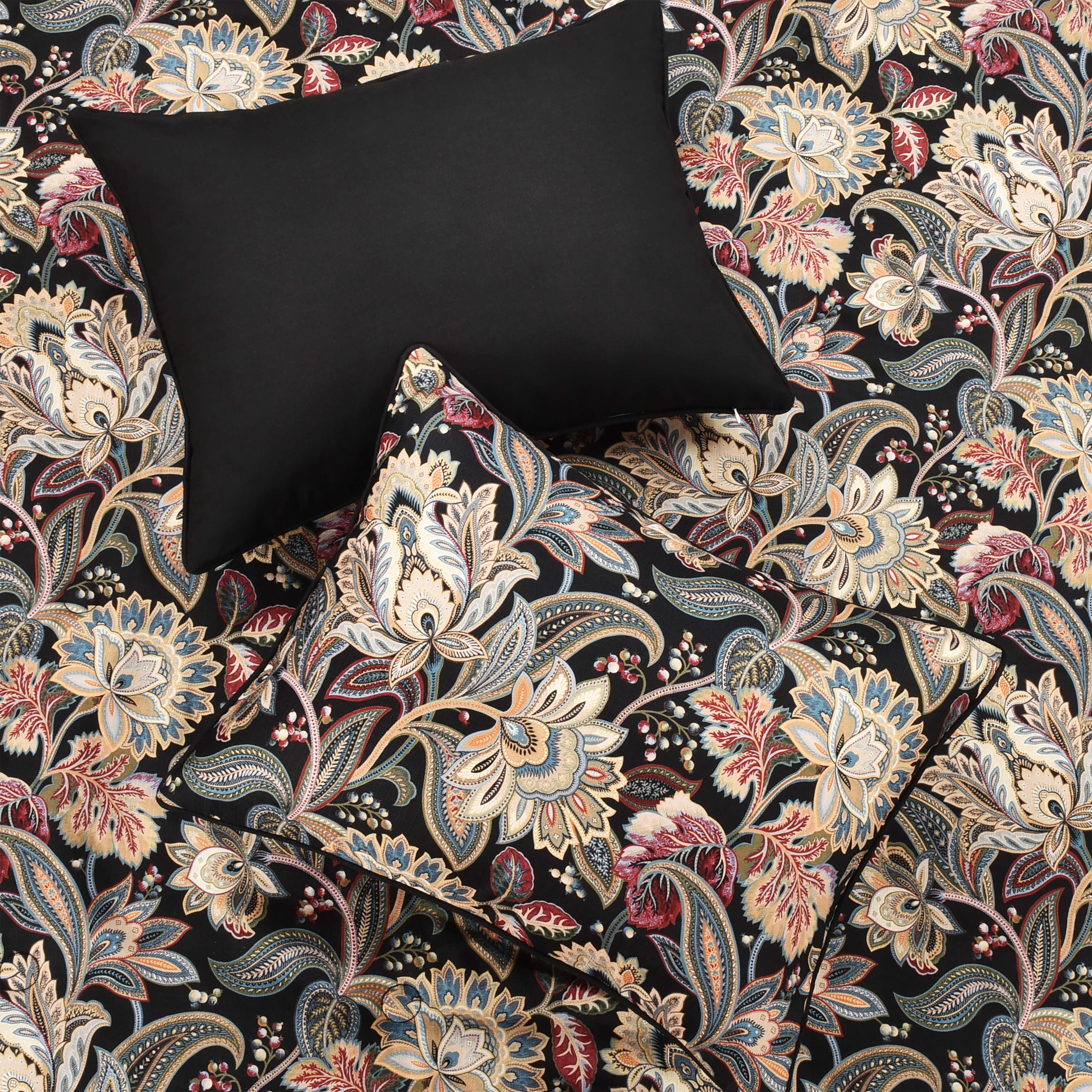 Calabria 3 Piece Comforter Set, BLACK, alternate image number 2