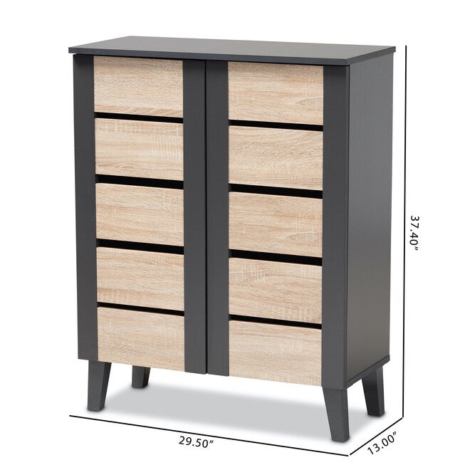 Melle 2-Door Wood Entryway Shoe Storage Cabinet Furniture, , alternate image number null