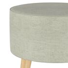 Linen Round Ottoman with Splayed Legs, , alternate image number null