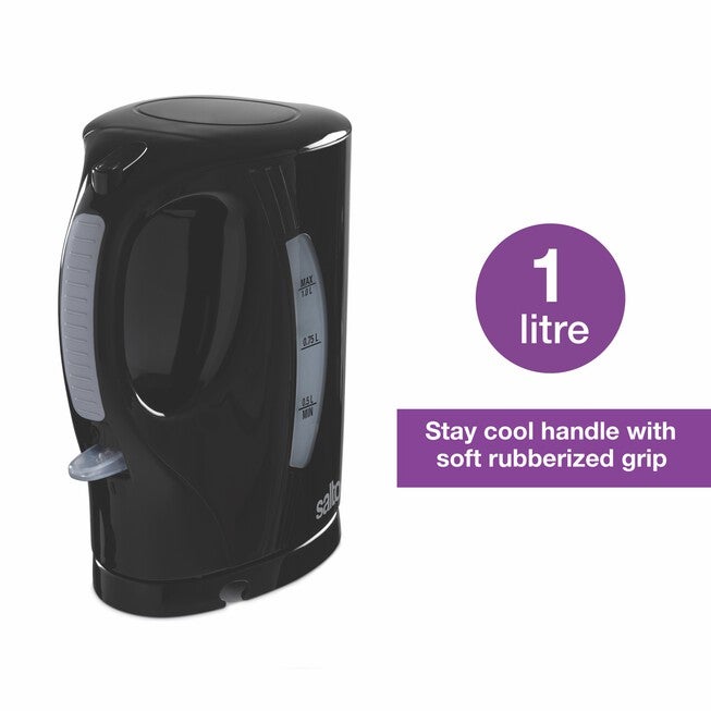 Compact Space Saving Cordless Jug Kettle 1 L/Qt - Black, , alternate image number null