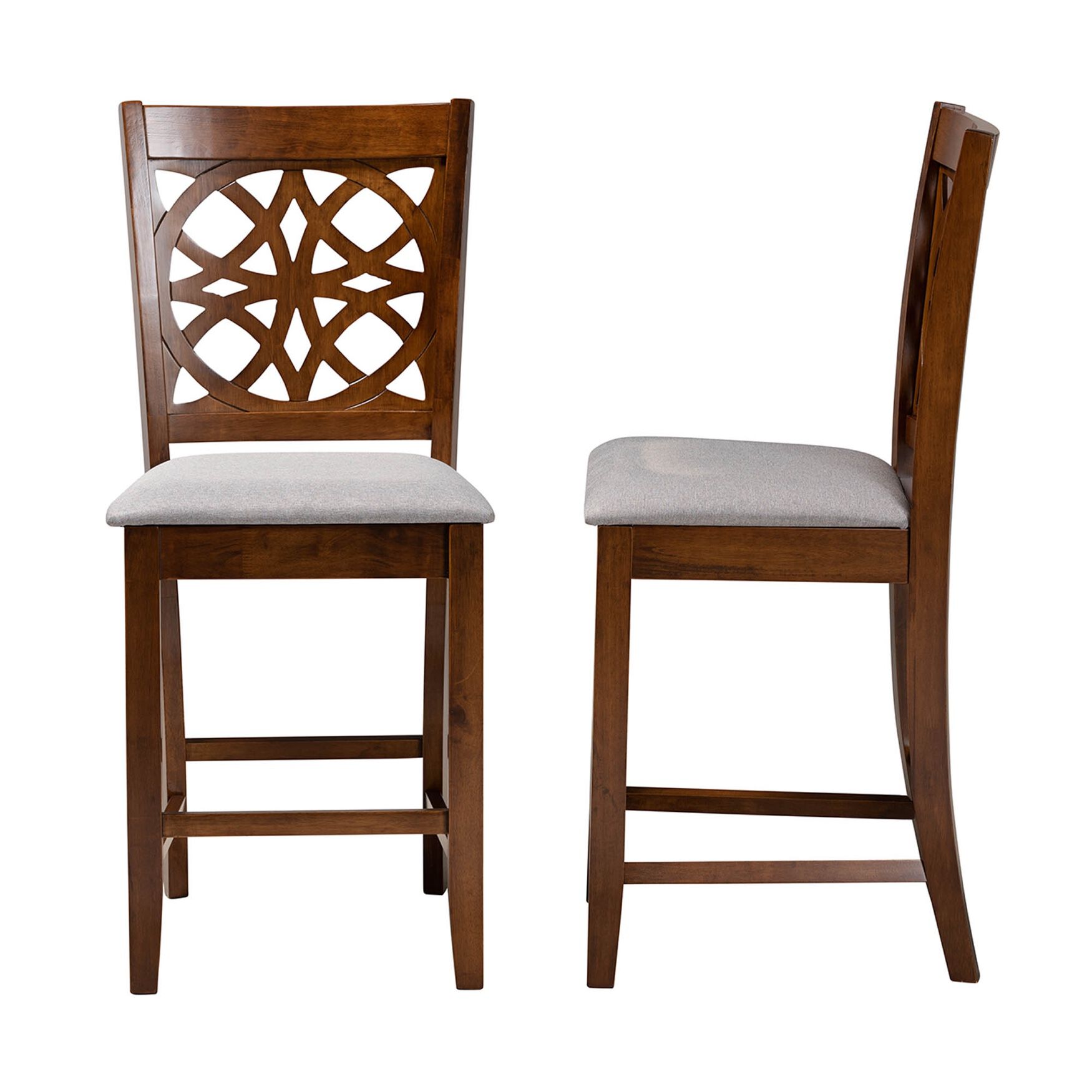 Abigail Modern Beige Fabric And Dark Brown Finished Wood 2-Piece Counter Stool Set, , alternate image number 16