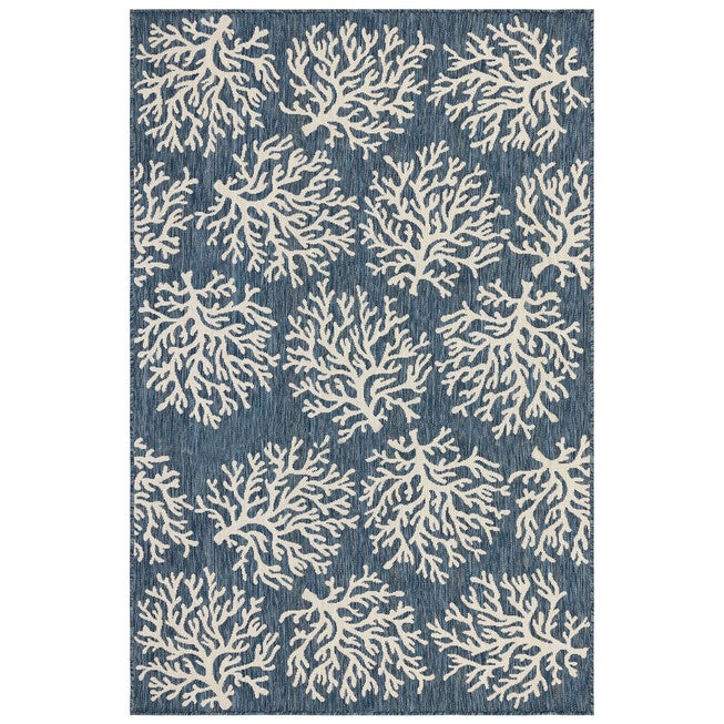 Liora Manne Carmel Coral Indoor/Outdoor Rug, NAVY, hi-res image number 0