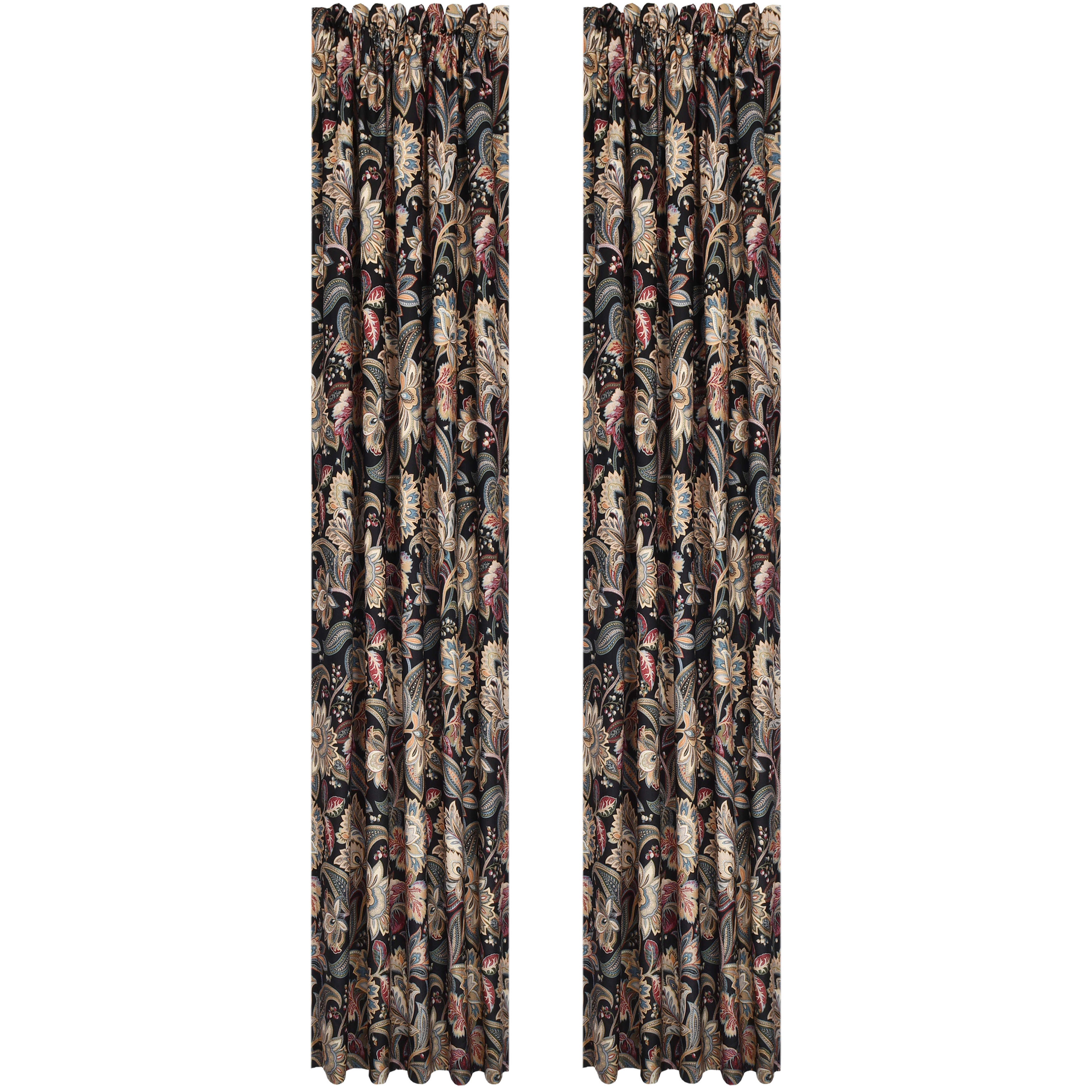 Calabria 84 Inch Window Panel Pair, BLACK, alternate image number null