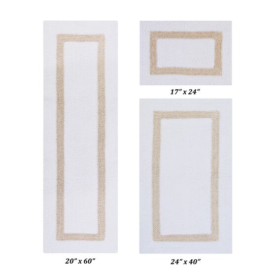 Hotel Collectionis Bath Mat Rug 3 Piece Set (17" x 24" | 24" x 40" | 20" x 60"), WHITE SAND, hi-res image number null