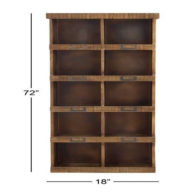 Brown Wood Rustic Wall Shelf Wall Shelf, , alternate image number null