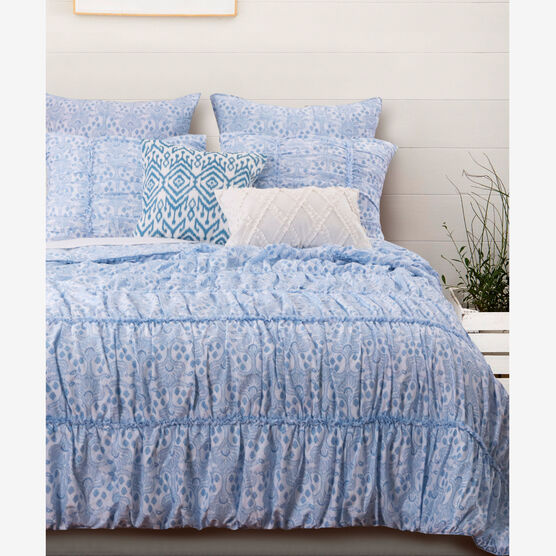 Helena Ruffle Quilt Set , BLUE, hi-res image number null