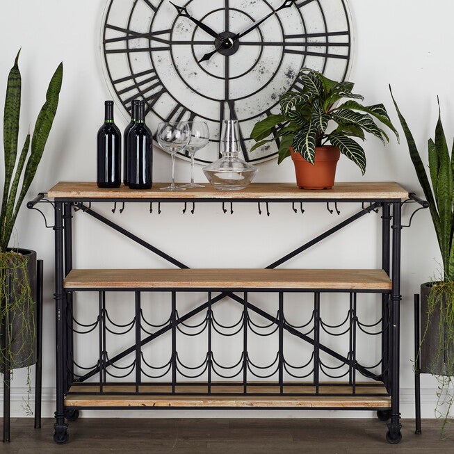 Natural Brown Industrial Metal Wine Storage, 31 x 48, , alternate image number 5