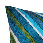 Edie @ Home Indoor/Outdoor Ombre Bias Crewel Embroidered Stripe Decorative Throw Pillow 12X24, Aqua Multi, , alternate image number null