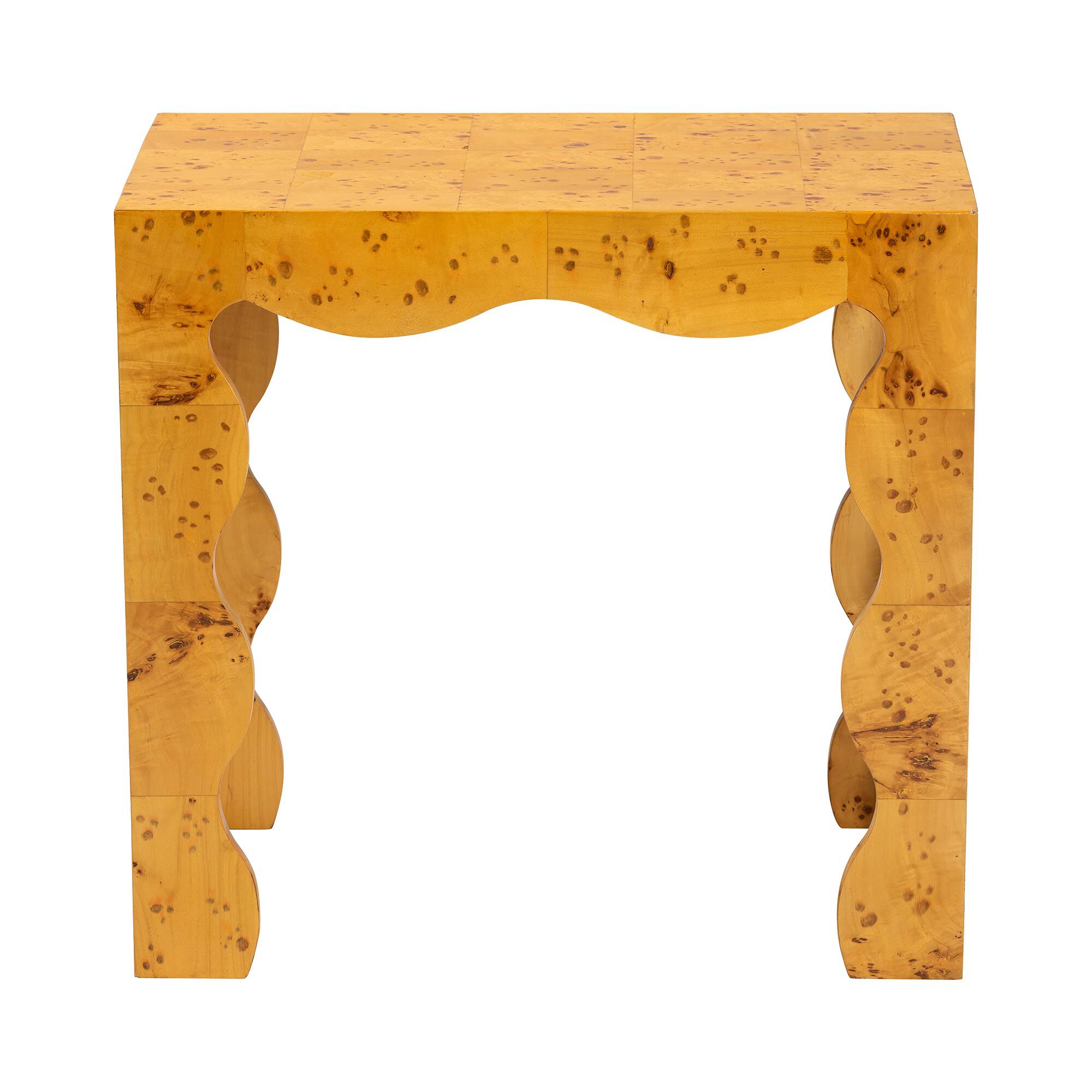 Huxley Modern and Contemporary Natural Real Burl Wood End Table, LIGHT MAPPA BURL, alternate image number 2