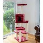 Real Wood 69" Faux Fur Covered Cat Condo House Tower, , on-hover image number null