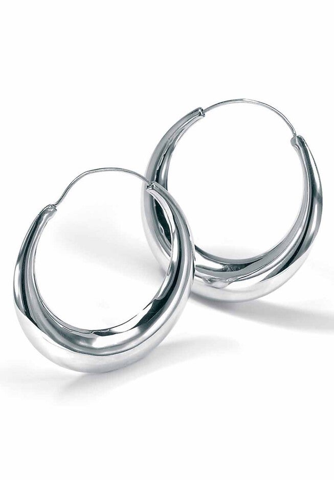 Sterling Silver Polished Hoop Earrings (47mm), , on-hover image number 1