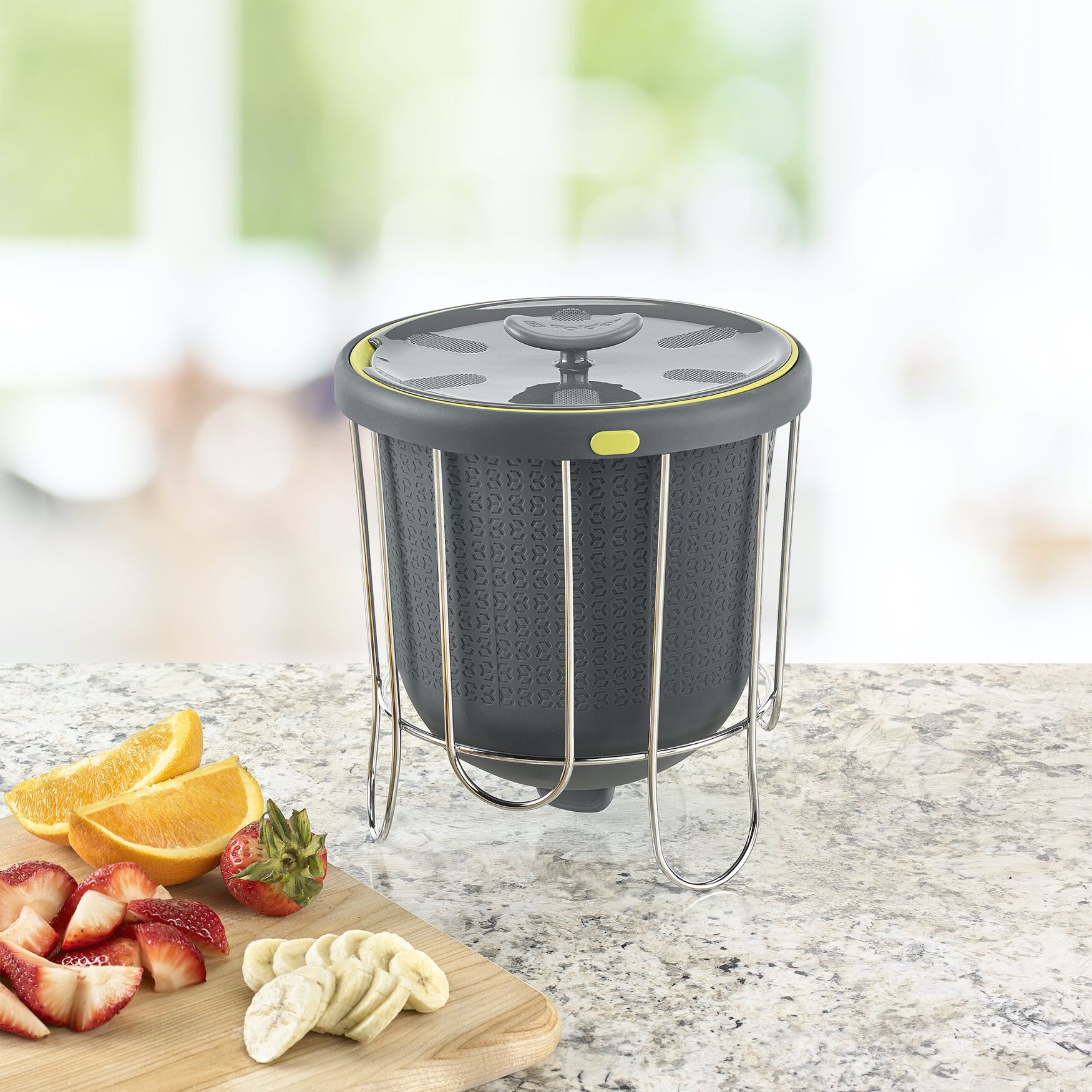 COUNTER TOP COMPOSTER, GREEN GREY, hi-res image number 0