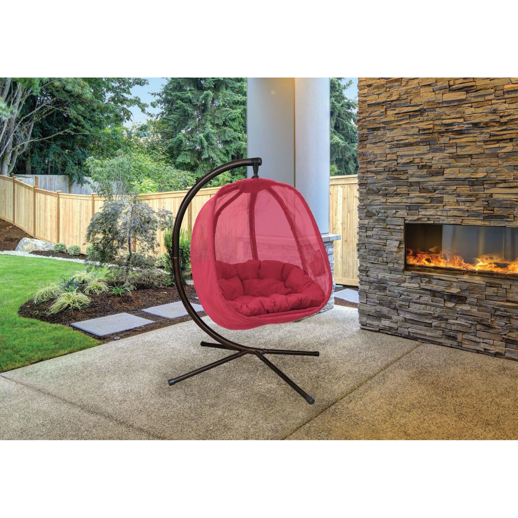Hanging Egg Patio Chair - Red, , on-hover image number 1