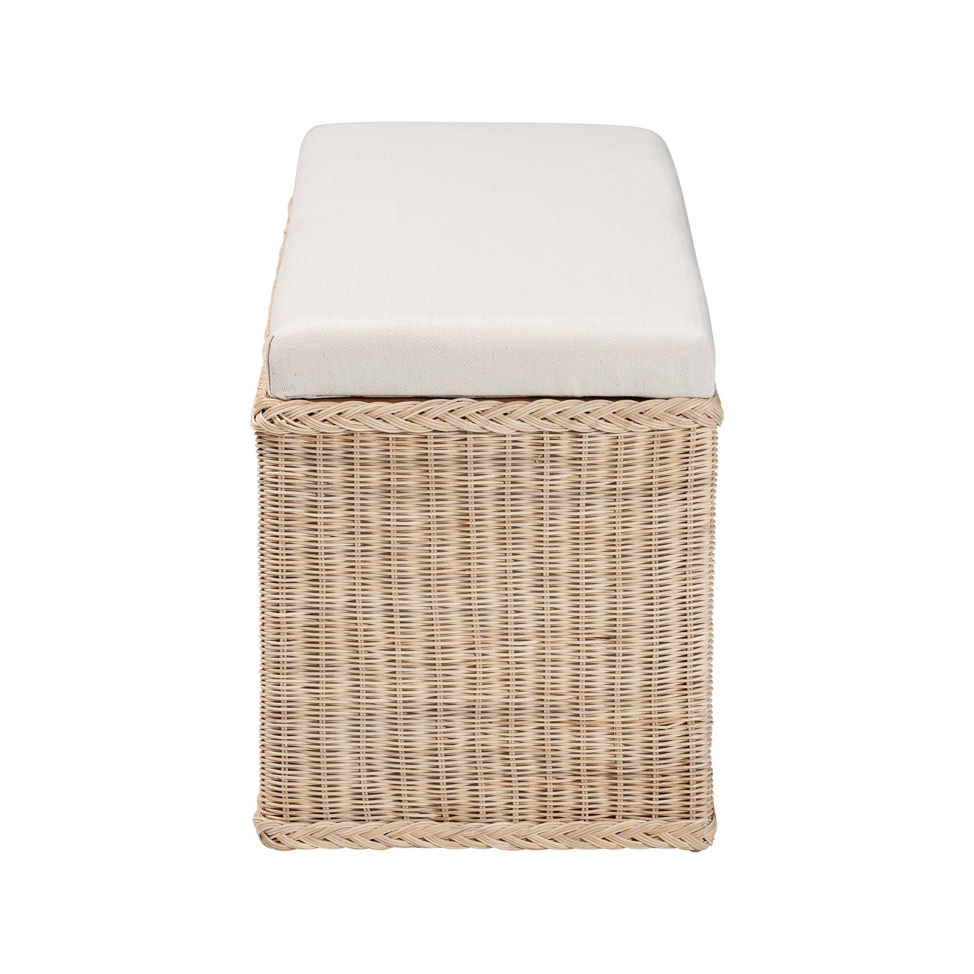 Barid Braided Natural Rattan Storage Bench, Rectangle, NATURAL, alternate image number 4