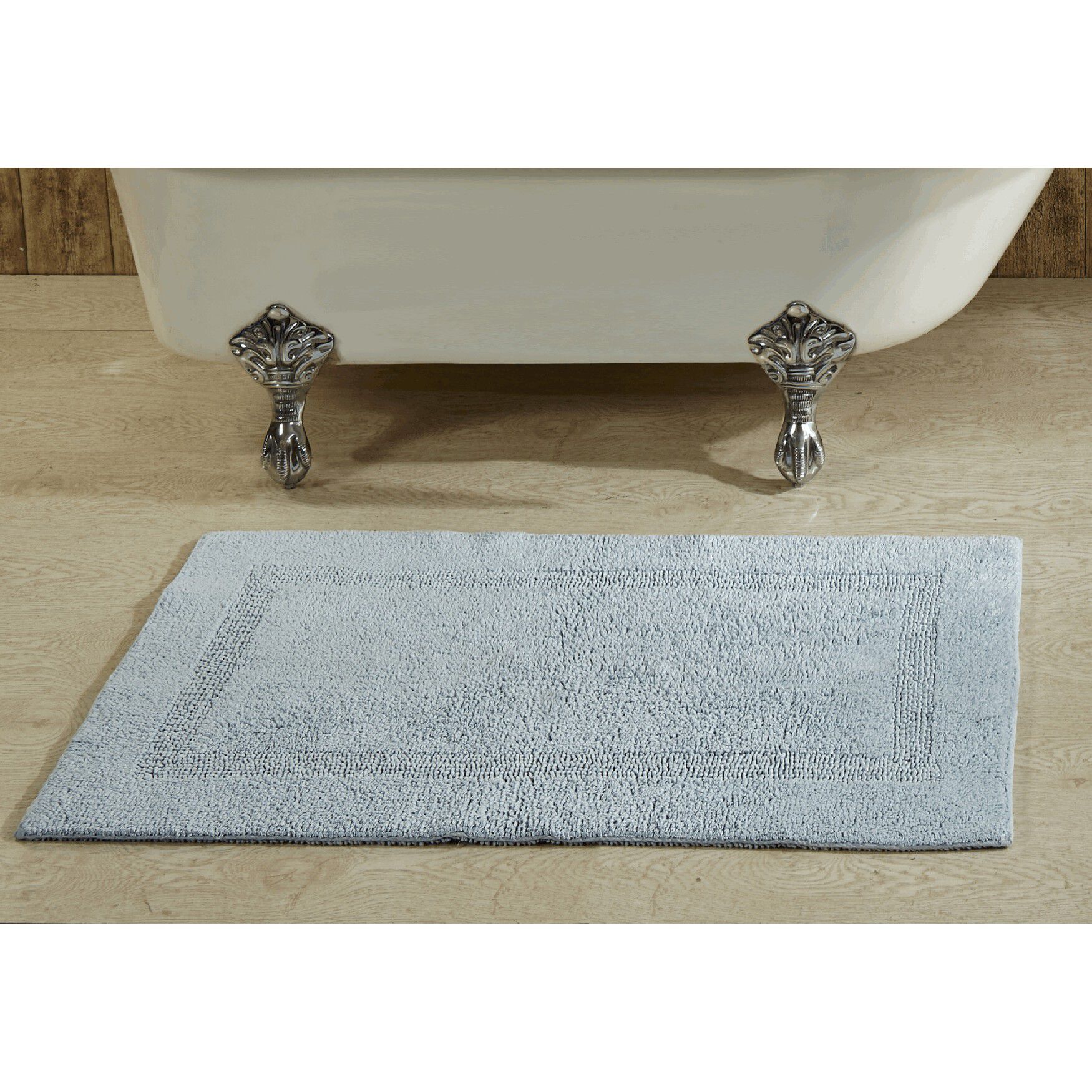 Lux Collections Bath Mat Rug 17 inches X 24 inches Rectangle, BLUE, hi-res image number 0