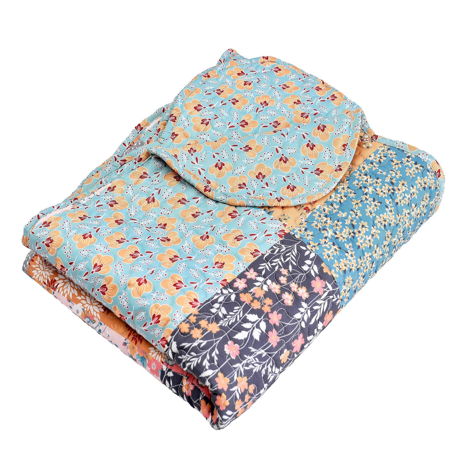 Carlie Patchwork Quilted Throw Blanket, , alternate image number 6