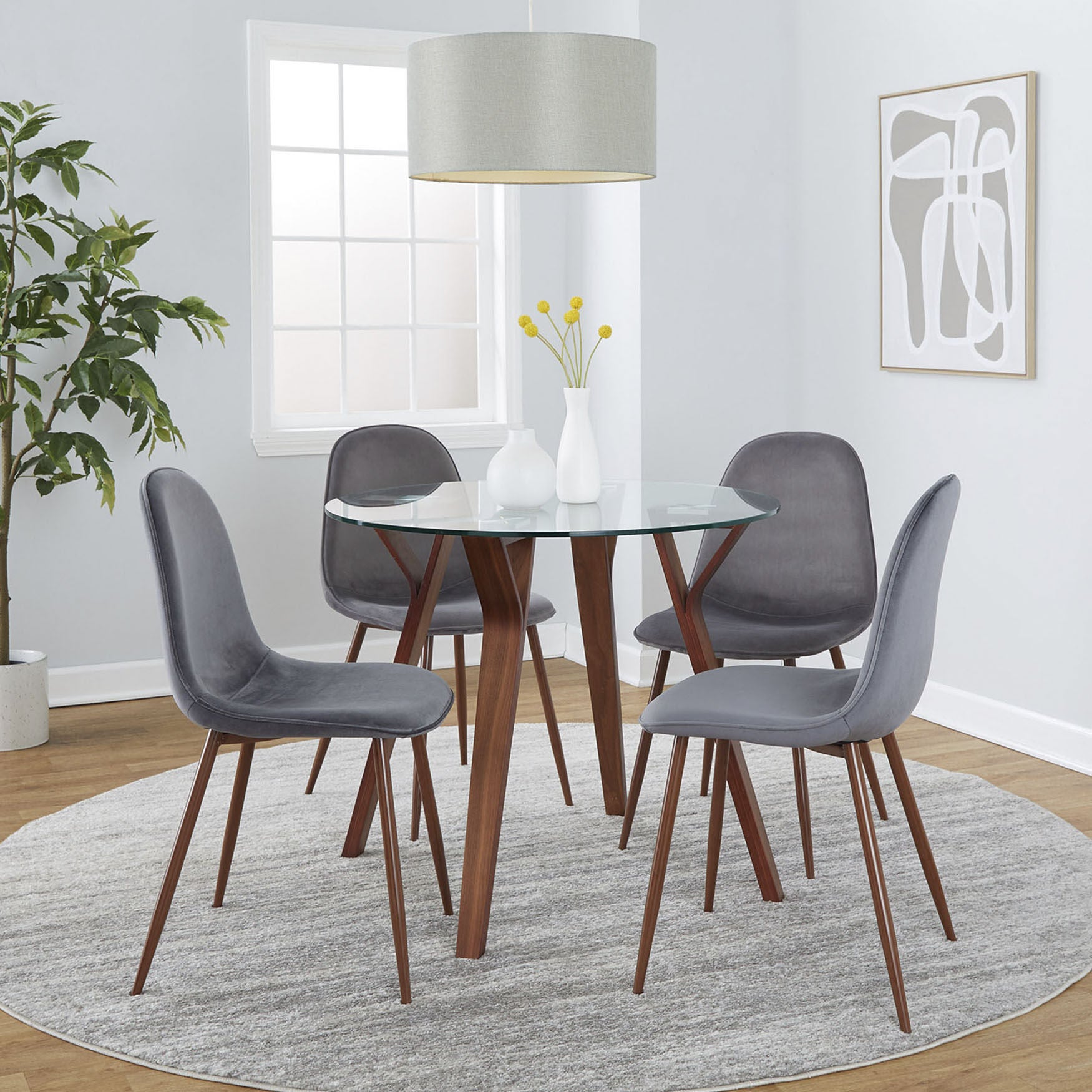 Folia Round Pebble Dining Set - 5 Piece, , alternate image number 2
