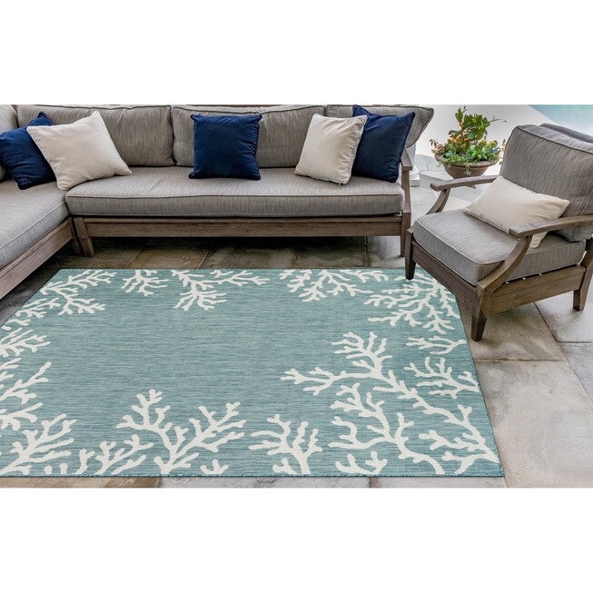 Liora Manne Carmel Coral Border Indoor/Outdoor Rug 23 inchesX7 feet 6 inches, , alternate image number 7