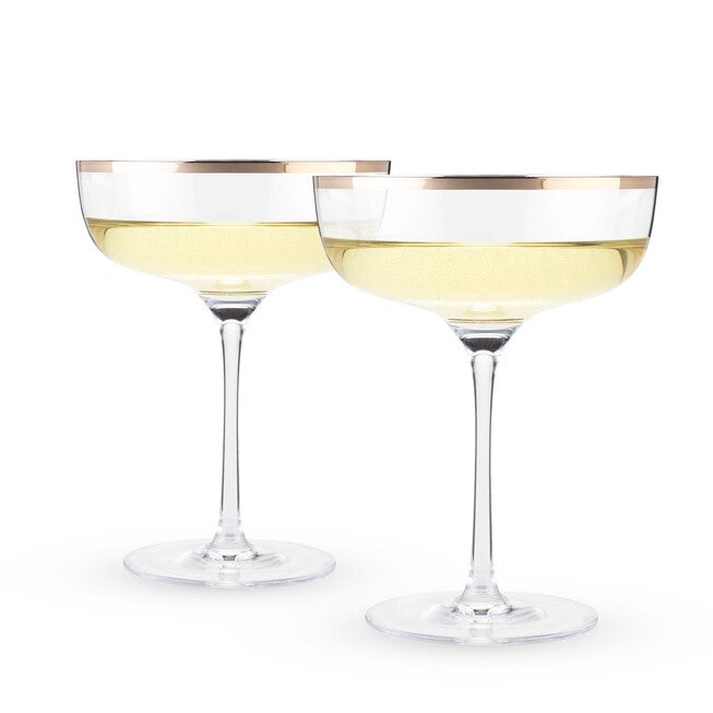 Copper Rim Crystal Coupe Set, , alternate image number null