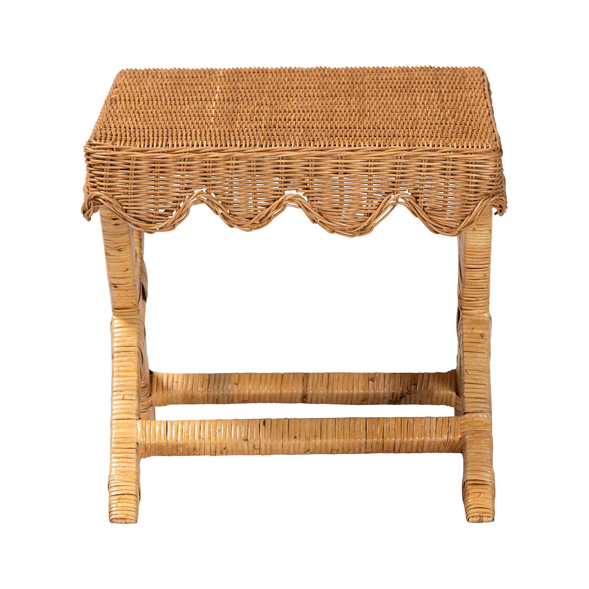 Modesta Natural Rattan Accent Bench, HONEY, alternate image number 3
