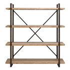 Brown Wood Industrial Shelving Unit, 67 " x 47 " x 14 ", WHITE, hi-res image number null