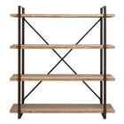 Brown Wood Industrial Shelving Unit, 67 " x 47 " x 14 ", WHITE, hi-res image number null