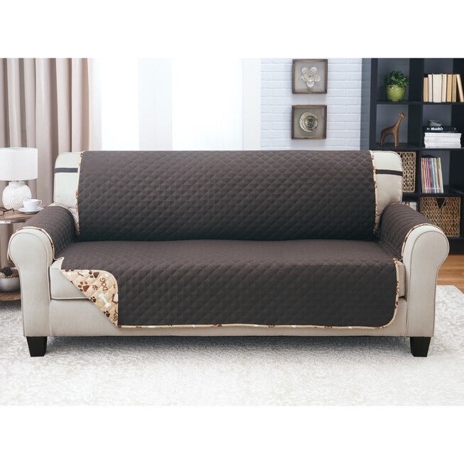 Printed Reversible Quilted Sofa Protector, , alternate image number null