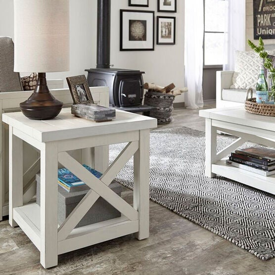 Seaside Lodge End Table, WHITE, hi-res image number null