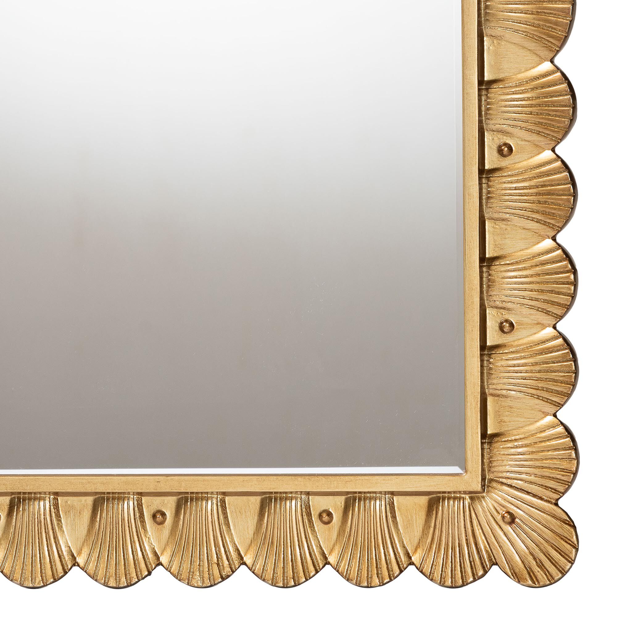 Vadim Antique Gold Wood Accent Mirror with Seashell Border, GOLDEN, alternate image number 3