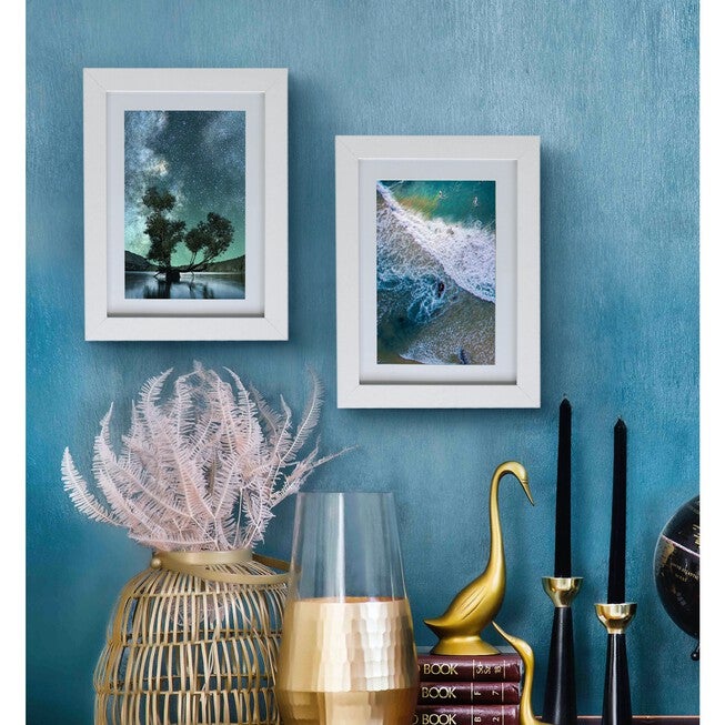 4 X 6 Picture Frame W-Mat/5 X 7 Without Mat - Black - 5 Units, , alternate image number null