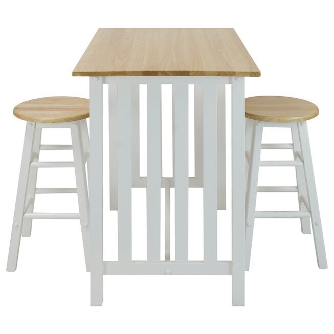 3pcs Breakfast Set made with Solid Wood-White, , alternate image number null