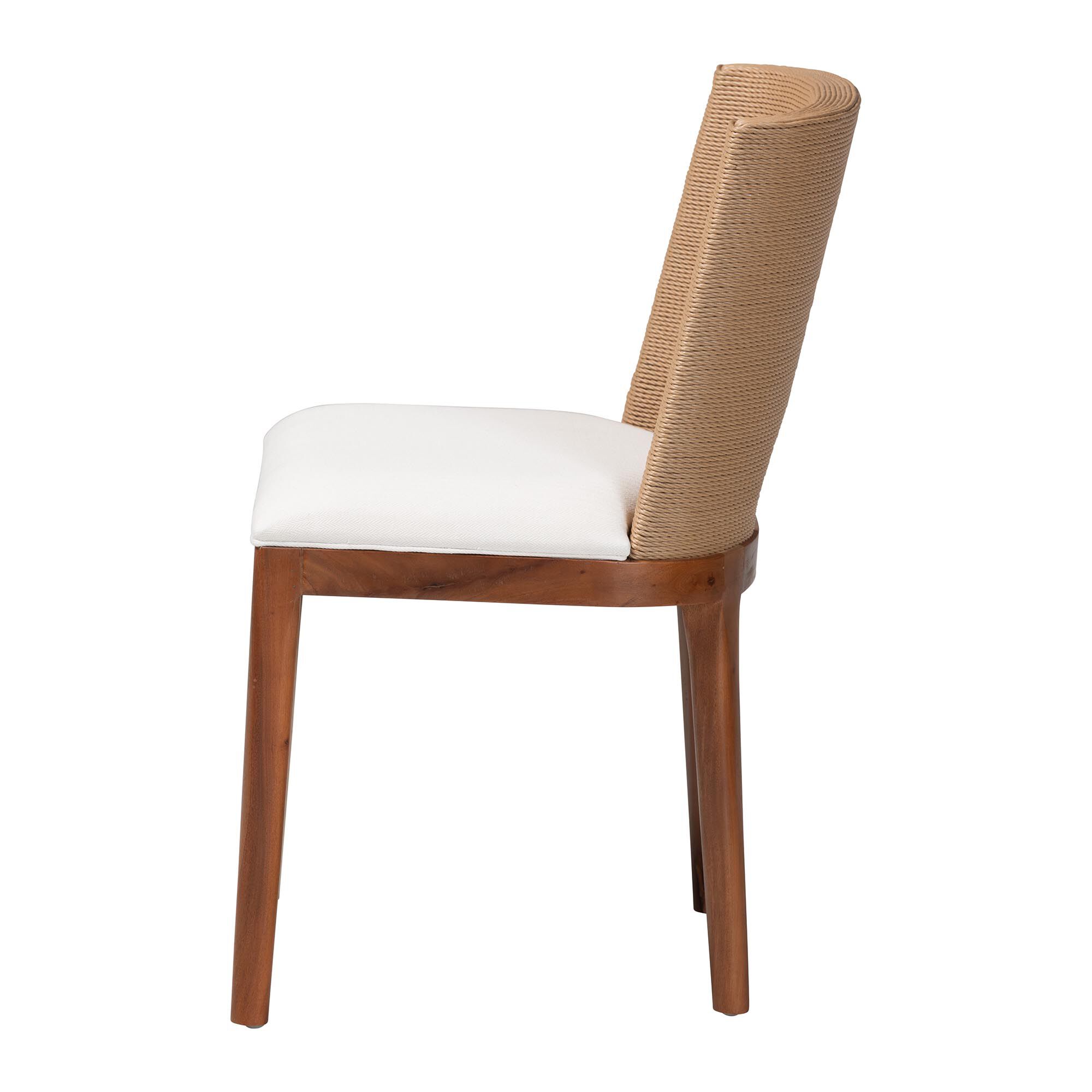 Norely Dining Chair with Woven Seagrass Back, BROWN, alternate image number 4