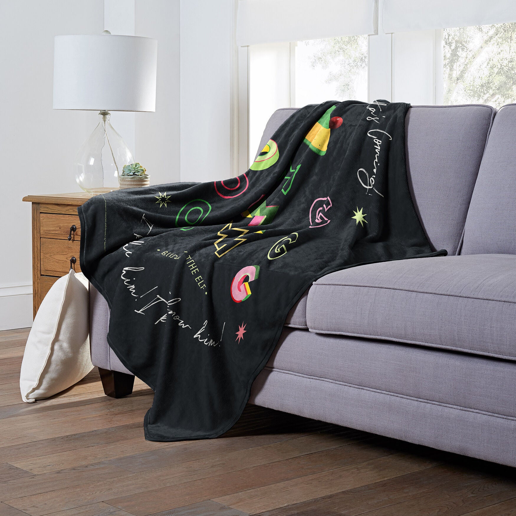 Wb Elf Omg Santa Silk Touch Throw Blanket, , alternate image number 3