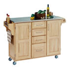 Large Natural Finish Create a Cart with Stainless Steel Top , NATURAL STAINLESS STEEL, hi-res image number null
