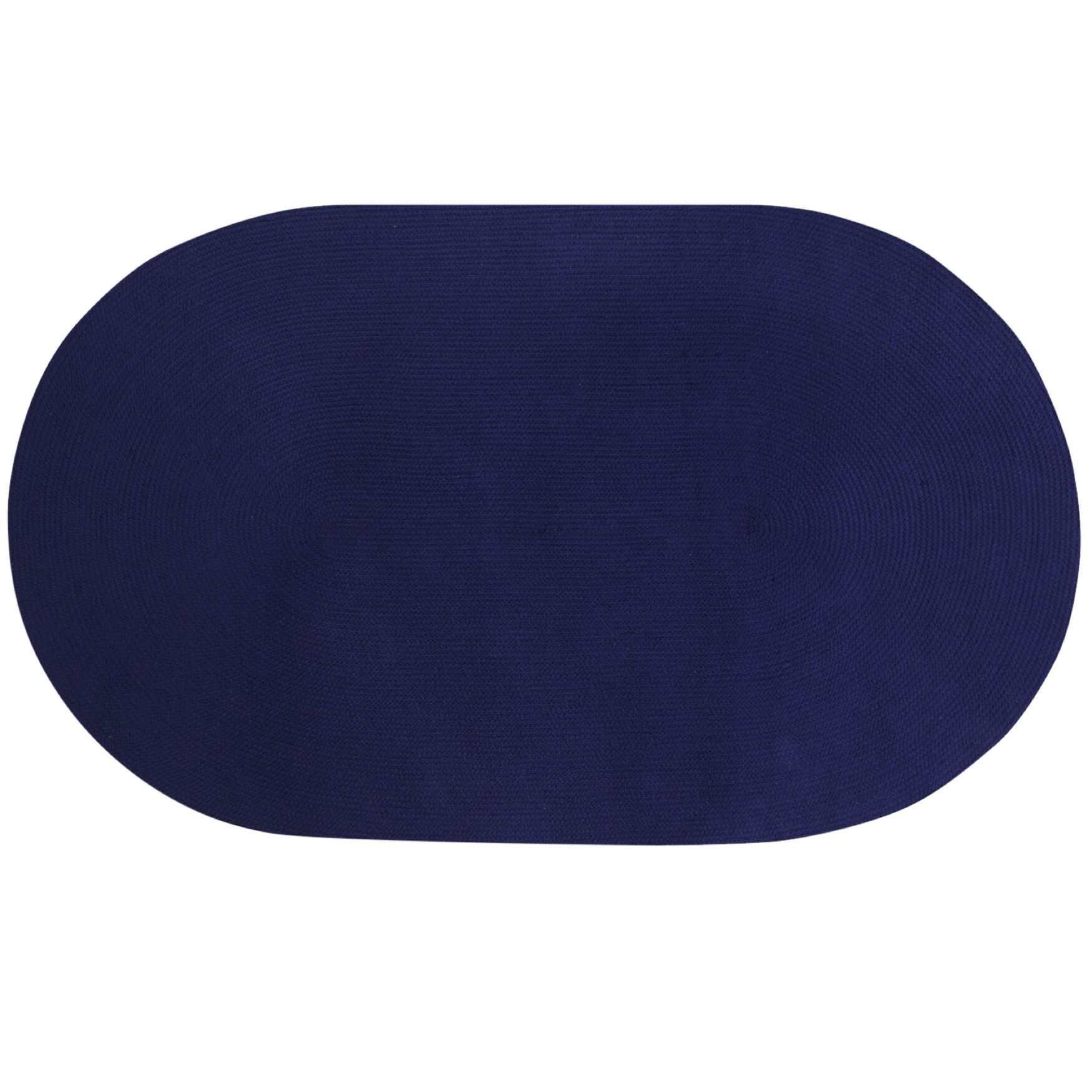 Alpine Braid Collection Reversible Indoor Area Rug, 60 inches x 96 inches Oval in Better Trends, NAVY SOLID, hi-res image number 0