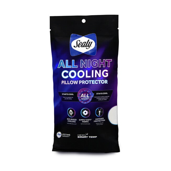Sealy All Night Cooling Pillow Protector, WHITE, hi-res image number null